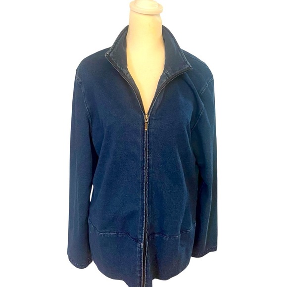 Orvis Women’s  Blue Denim Jacket Size M Full Zip Stretch Casual Outdoors Spring - Picture 4 of 13